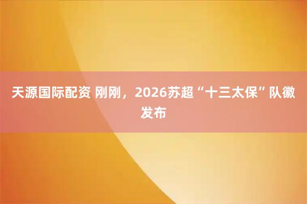 天源国际配资 刚刚，2026苏超“十三太保”队徽发布