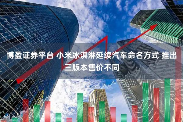 博盈证券平台 小米冰淇淋延续汽车命名方式 推出三版本售价不同